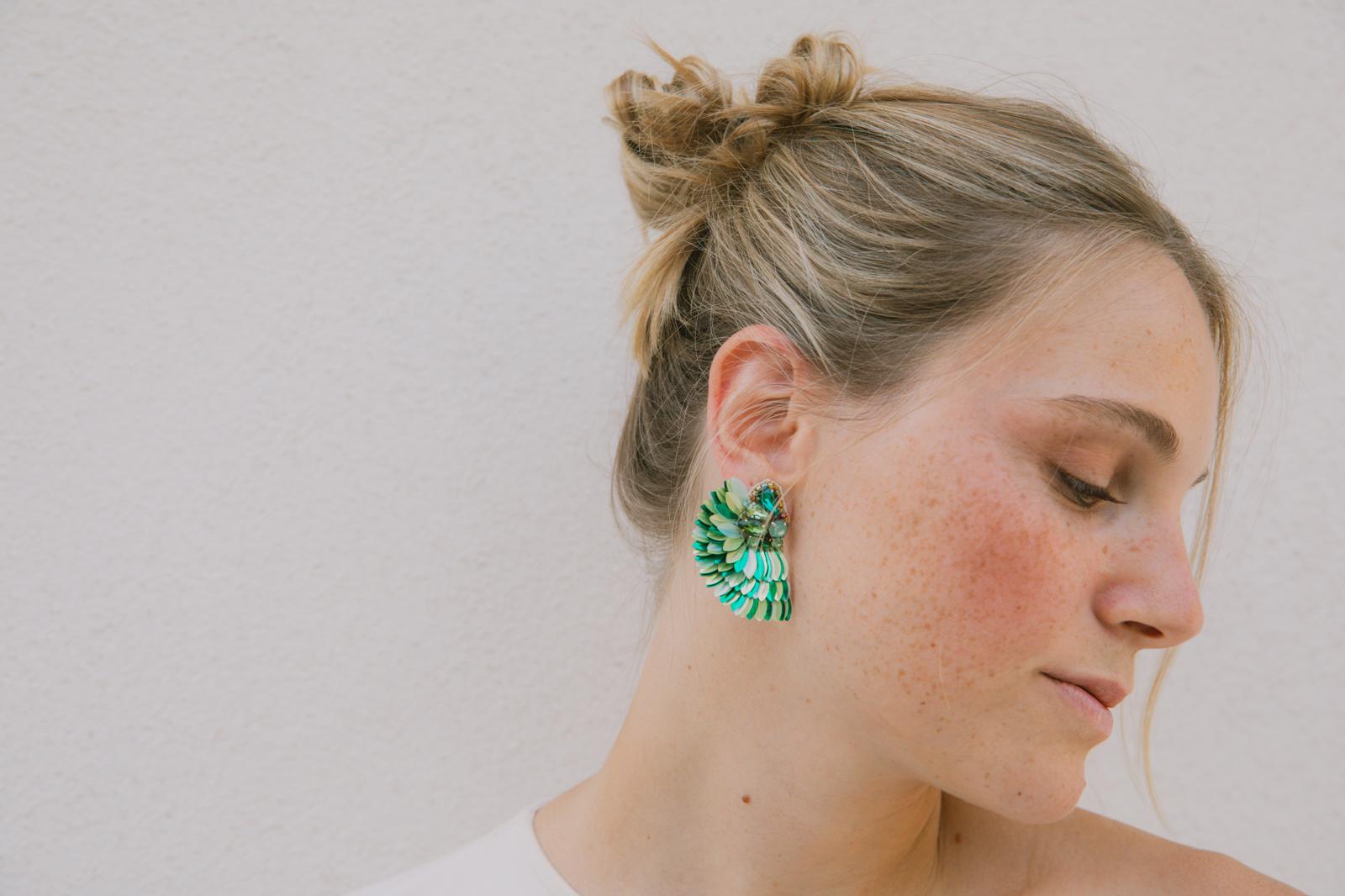 Boucles d'oreilles brodées ISÉE