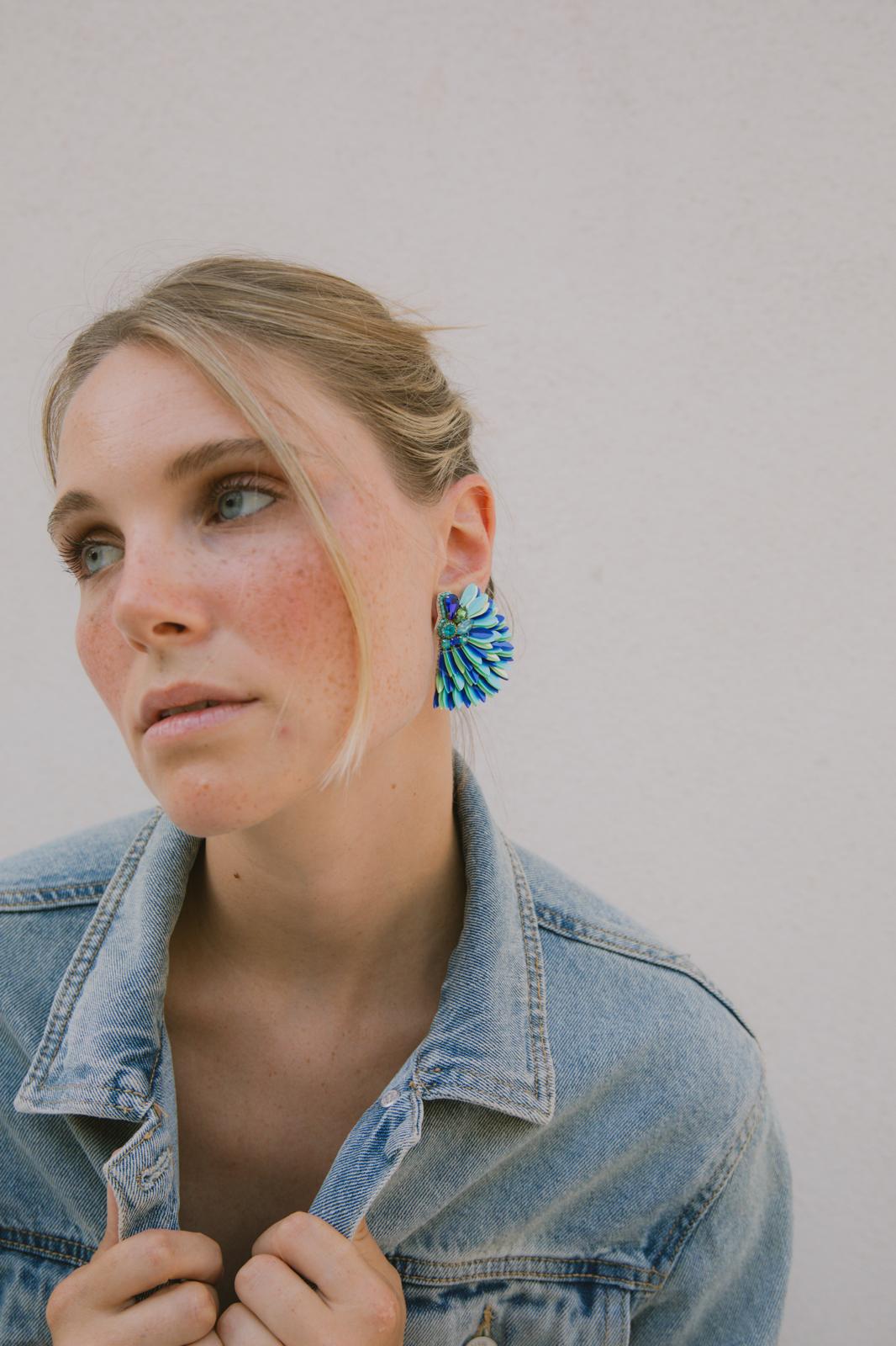 Boucles d'oreilles brodées ISÉE