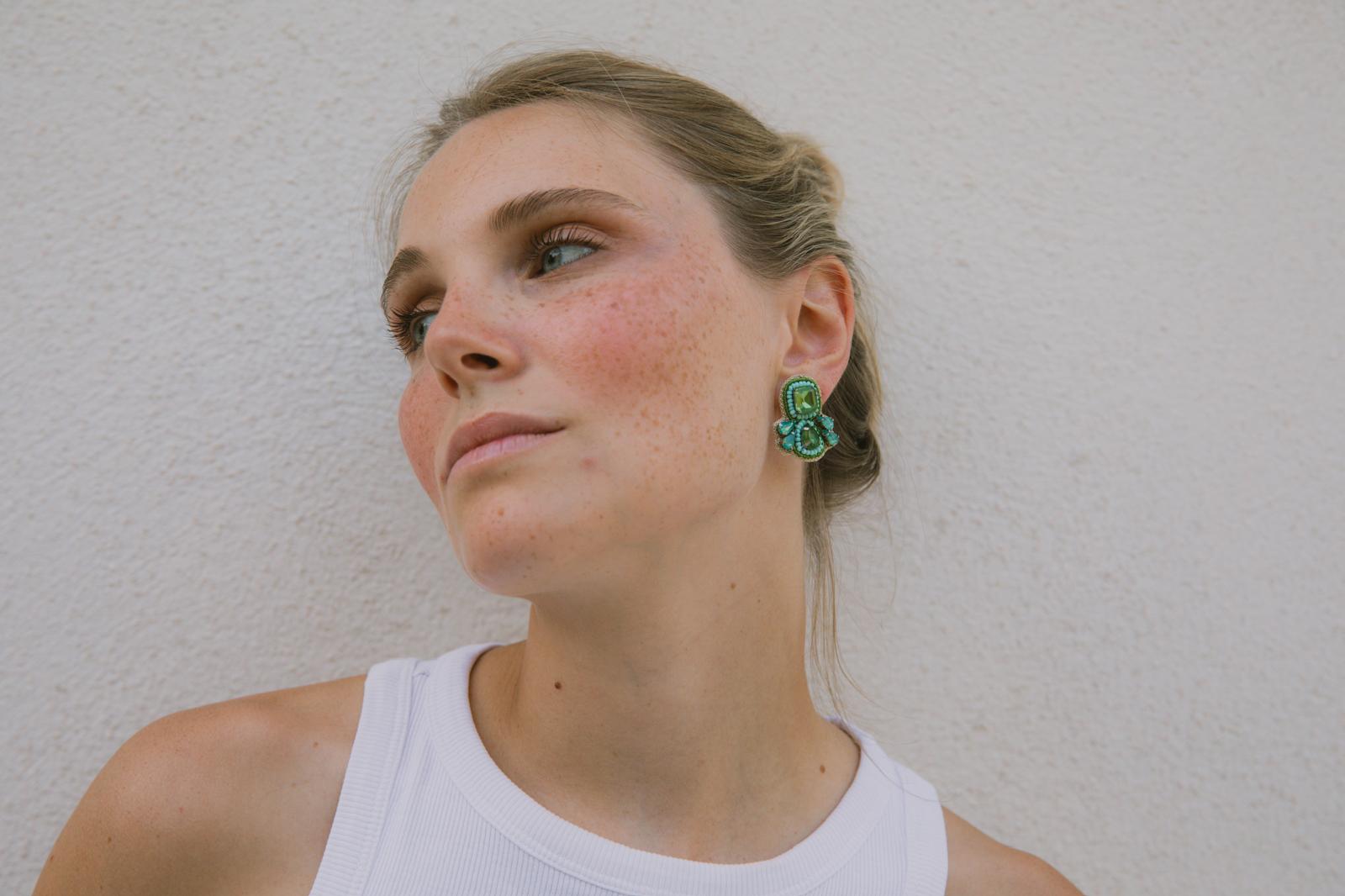 Boucles d'oreilles brodées Isadora