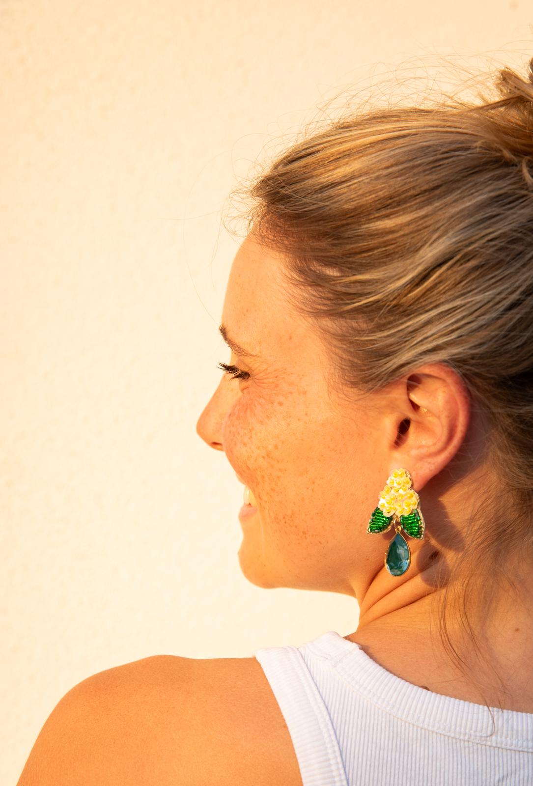 Boucles d'oreilles brodées LYSÉA