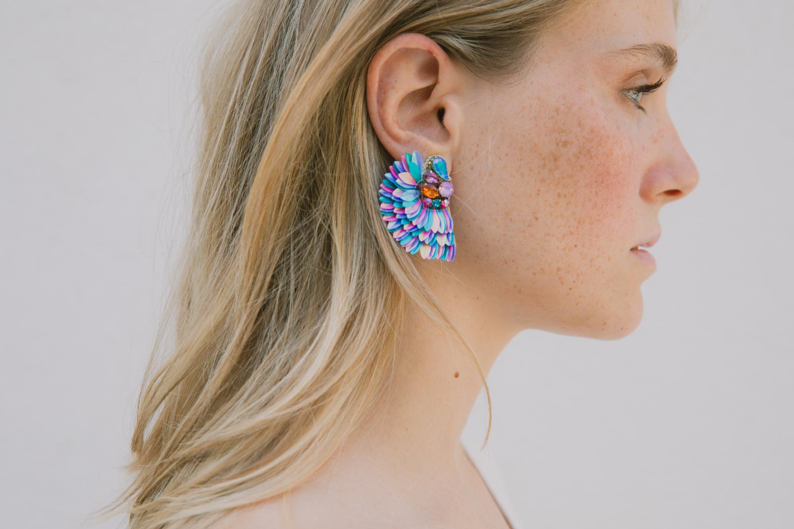 Boucles d'oreilles brodées ISÉE