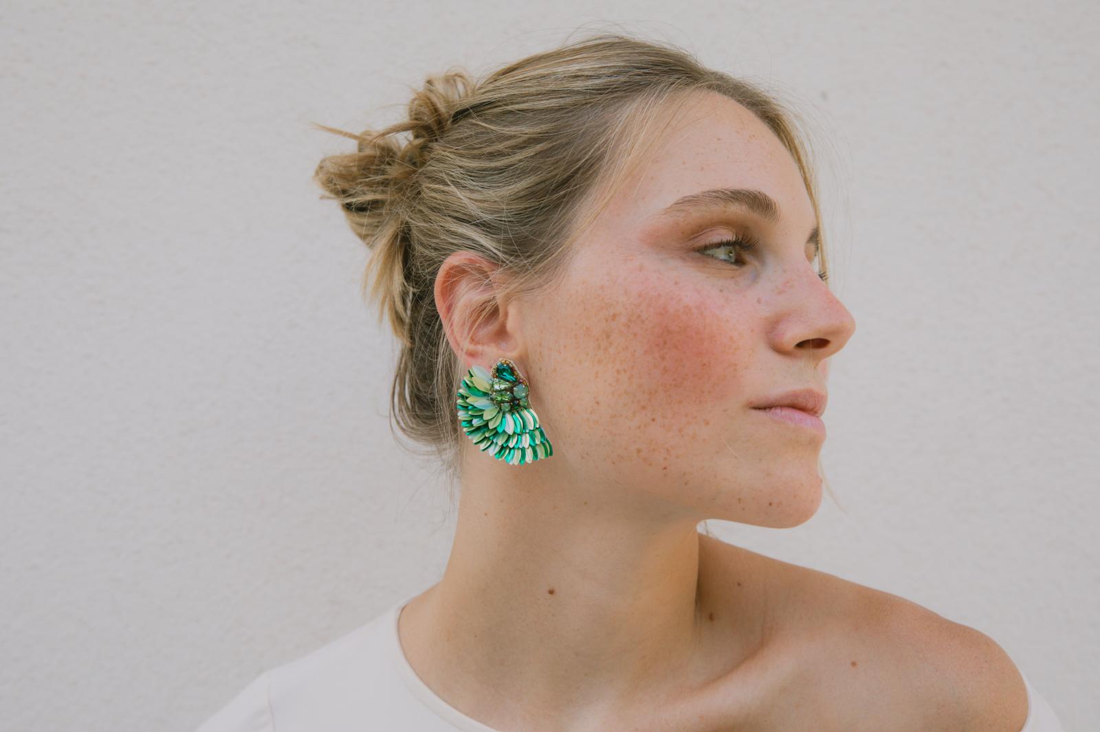 Boucles d'oreilles brodées ISÉE