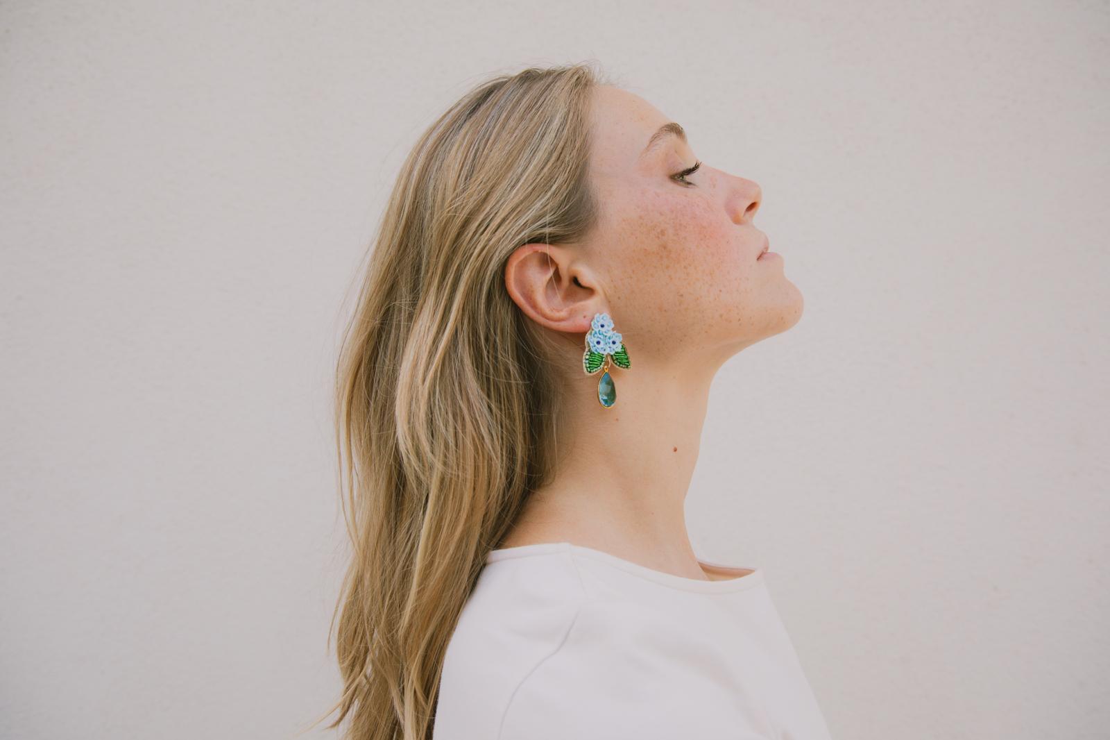 Boucles d'oreilles brodées LYSÉA