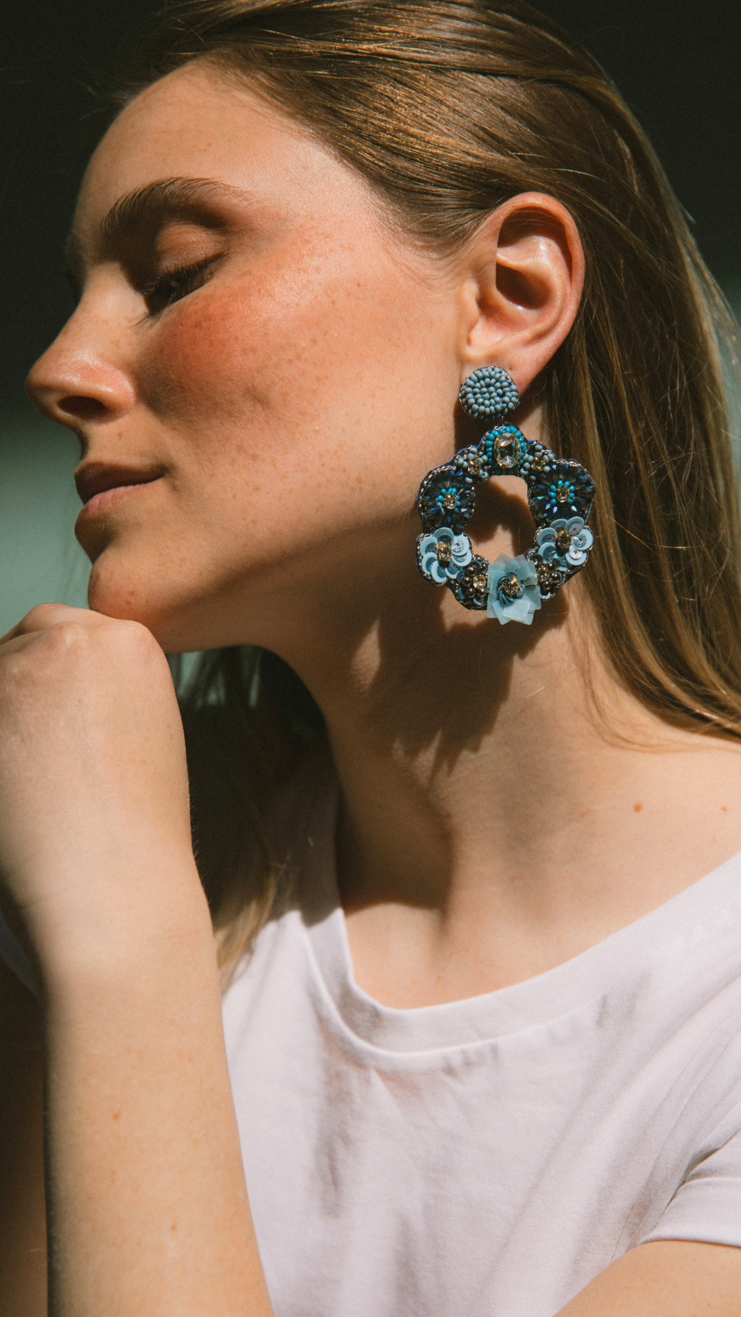 Boucles d'oreilles brodées Perlées FRIDA