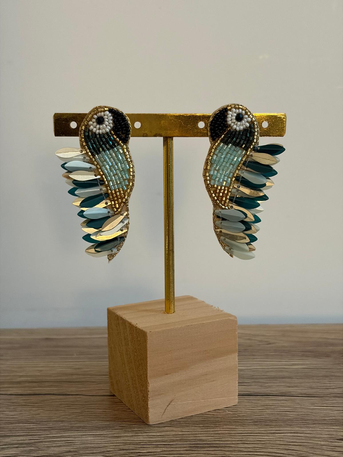 Boucles d'oreilles brodées Perlées ASHA