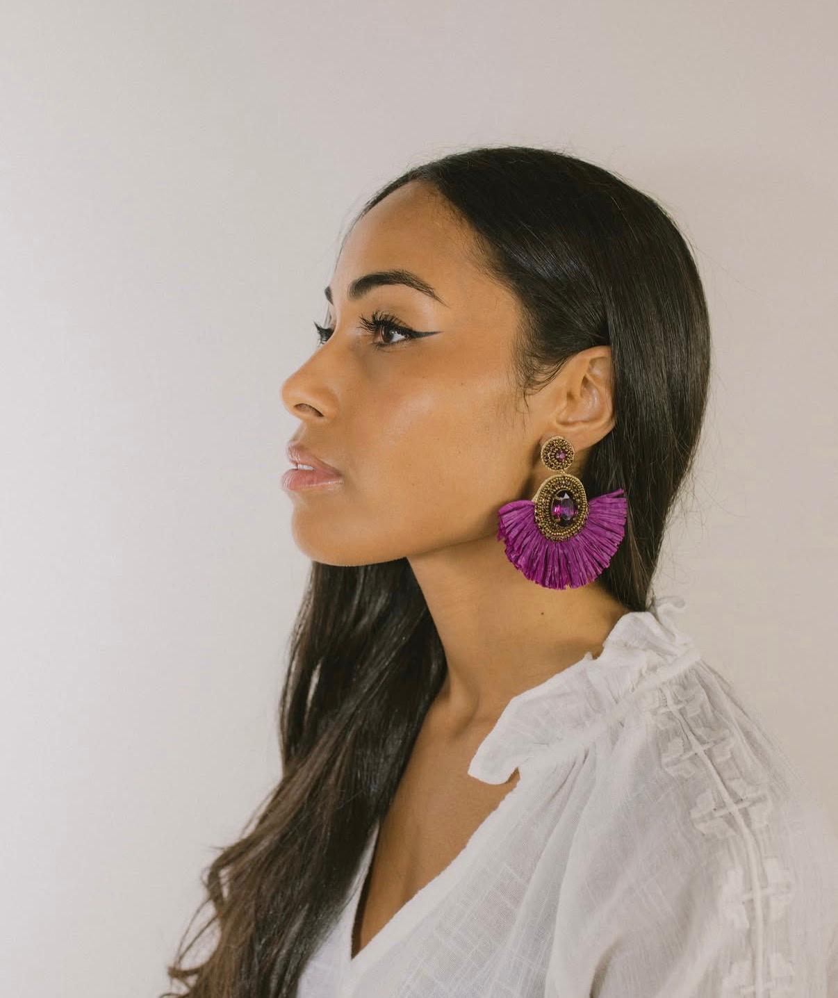 Boucles d'oreilles brodées Perlées Nour