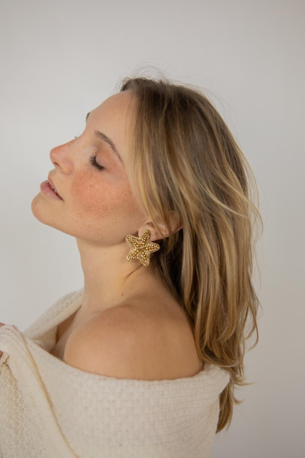 Boucles d'oreilles brodées Perlées Stella