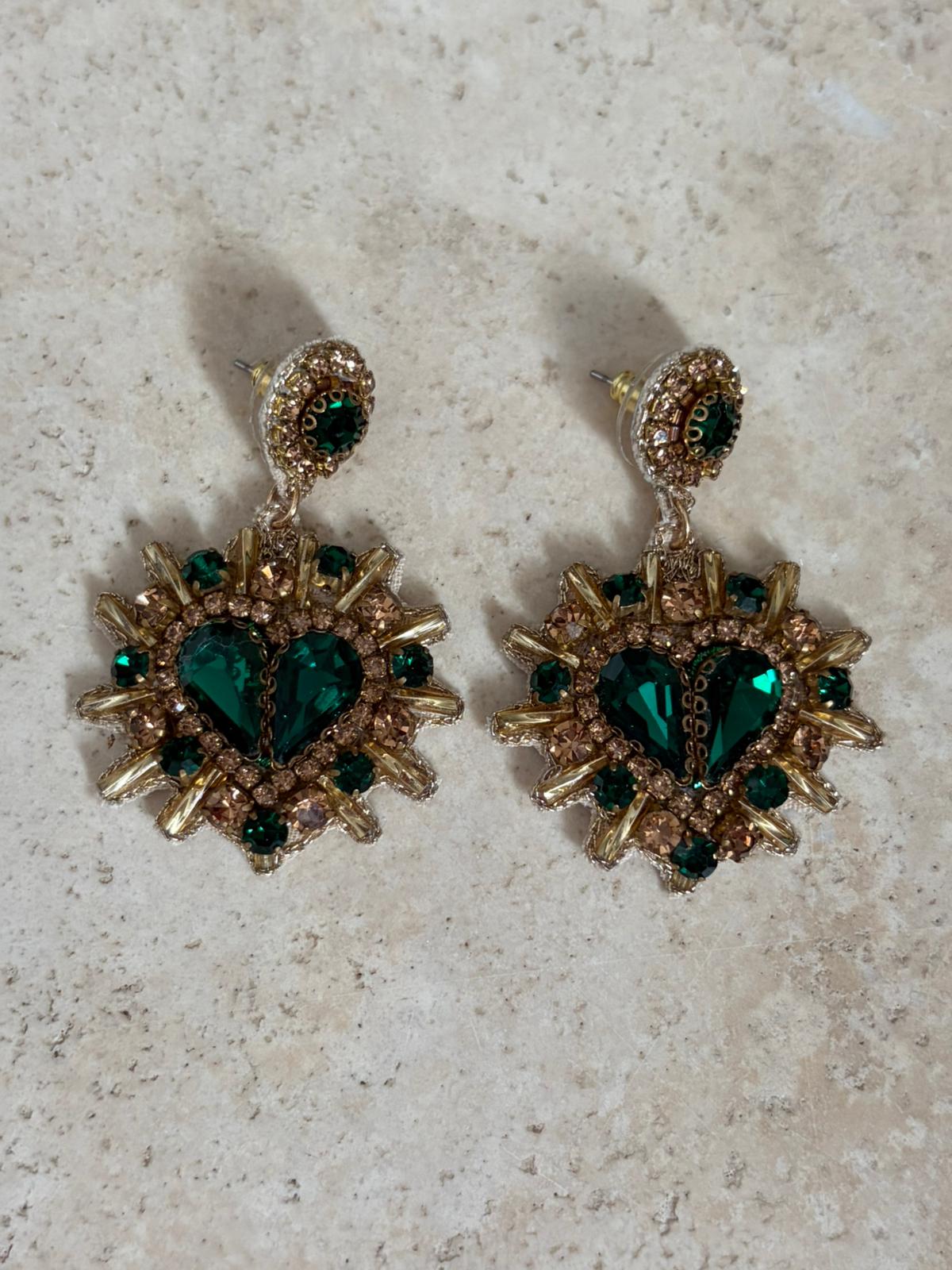 Boucles d'oreilles brodées Théa