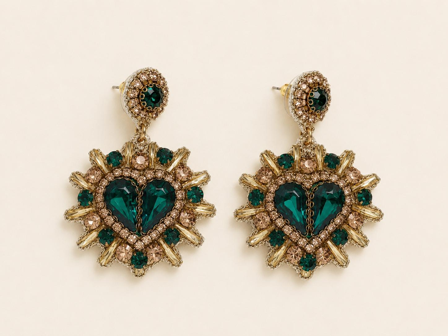 Boucles d'oreilles brodées Théa