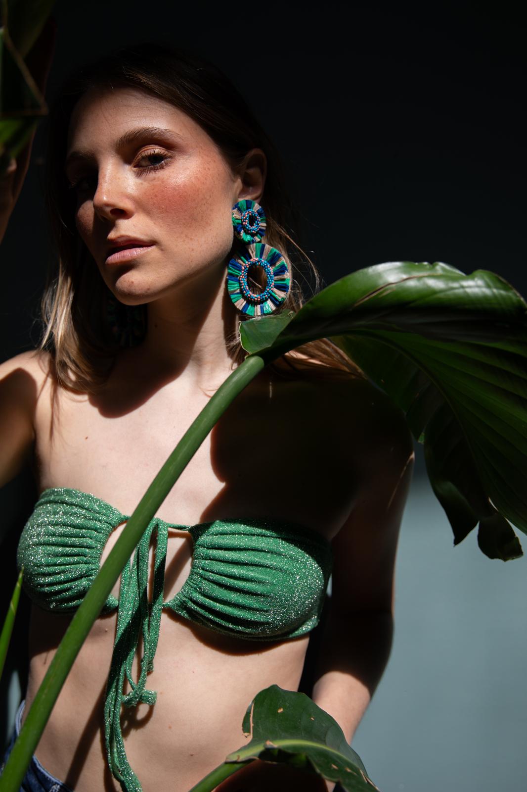 Boucles d'oreilles brodées Perlées ORIANE