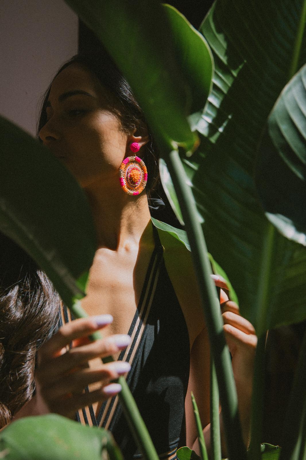 Cassiopeia embroidered earrings