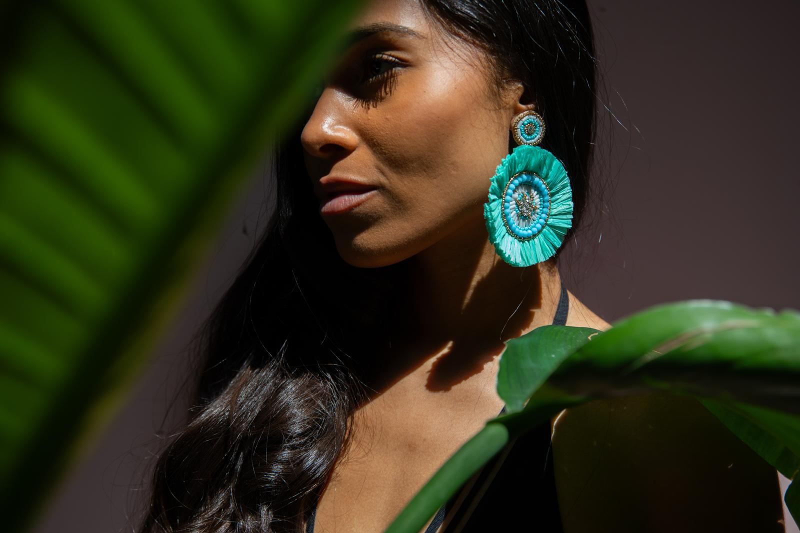 Cassiopeia embroidered earrings