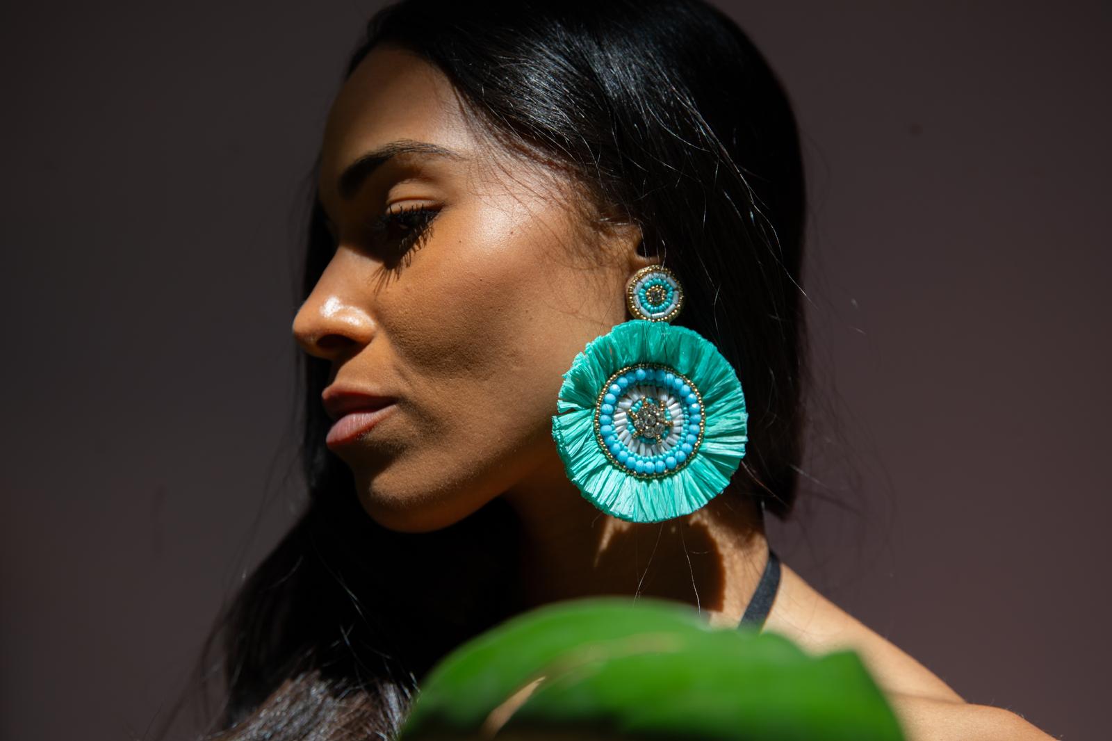 Boucles d'oreilles brodées Perlées THEA