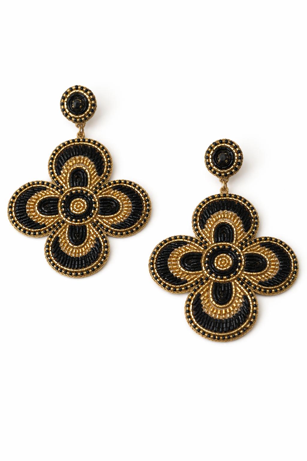 Boucles d'oreilles brodées Perlées Prisca