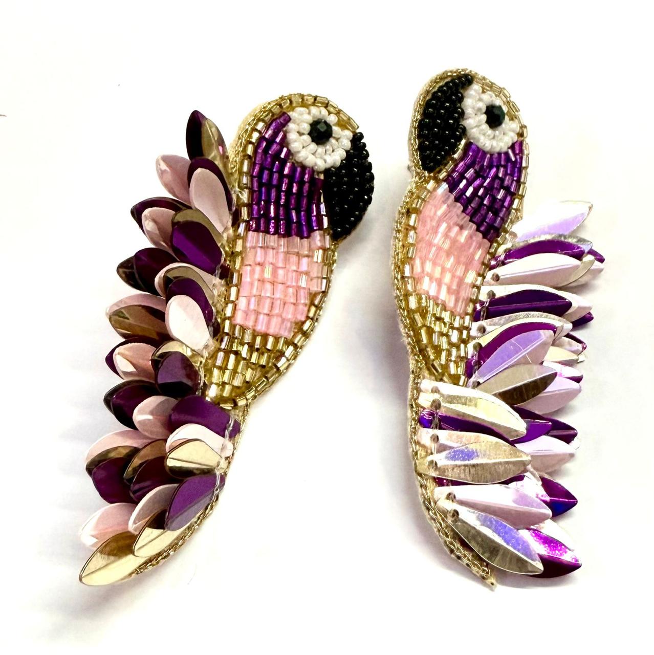 Boucles d'oreilles brodées Perlées ASHA