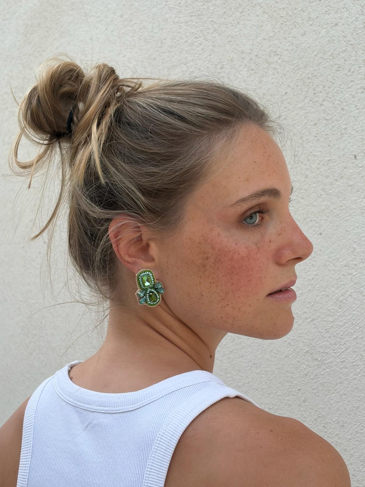 Boucles d'oreilles brodées Isadora