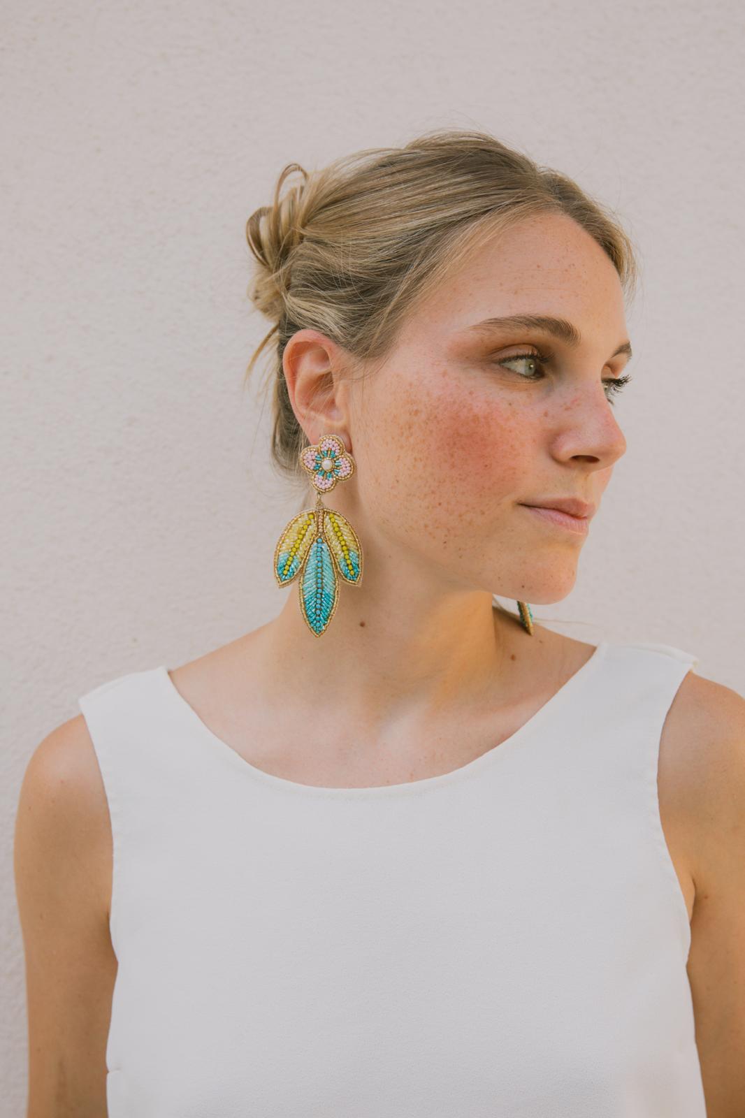 Boucles d'oreilles brodées Amalia