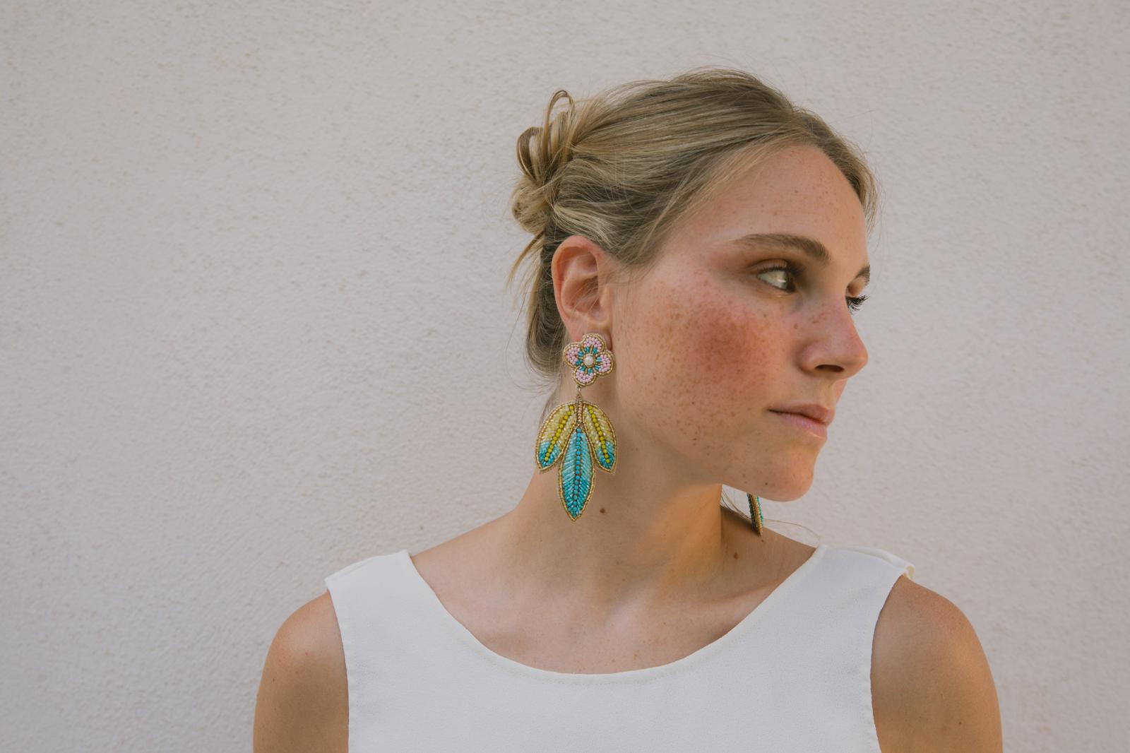 Boucles d'oreilles brodées Amalia