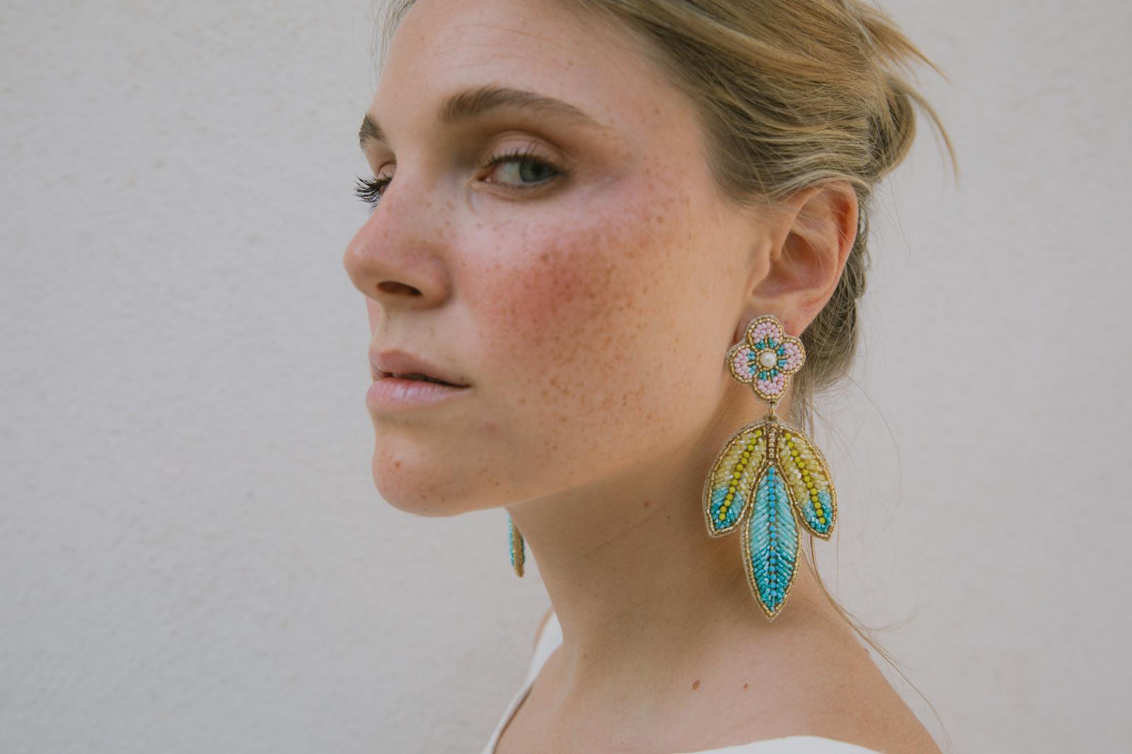 Boucles d'oreilles brodées Amalia