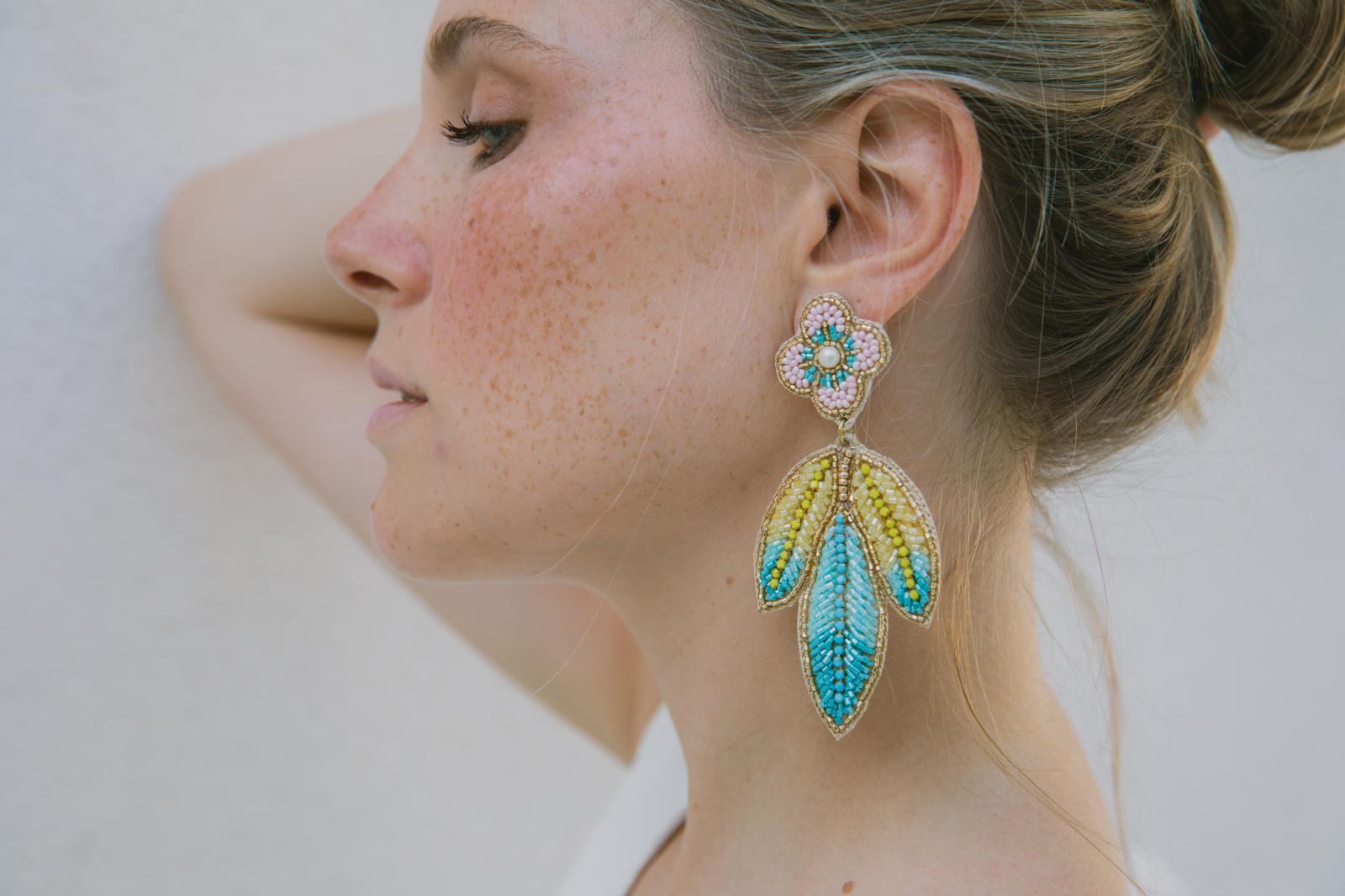 Boucles d'oreilles brodées Amalia