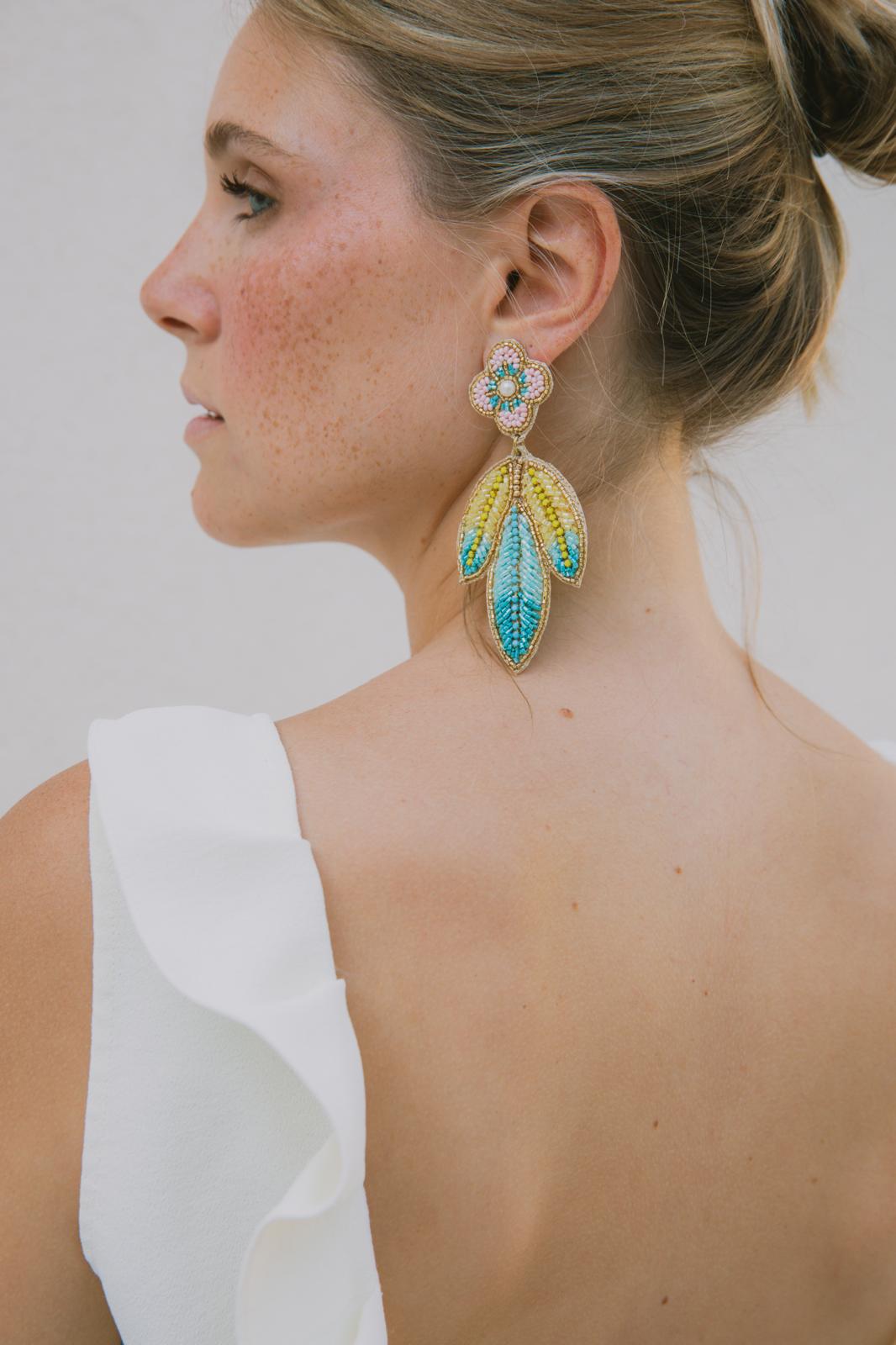 Boucles d'oreilles brodées Amalia