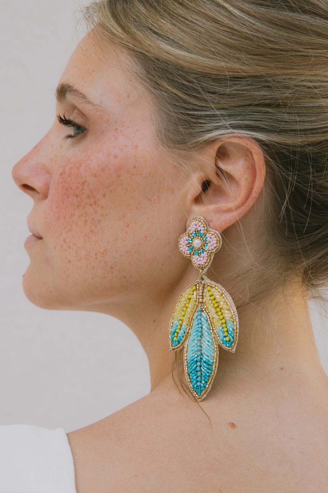 Boucles d'oreilles brodées Amalia