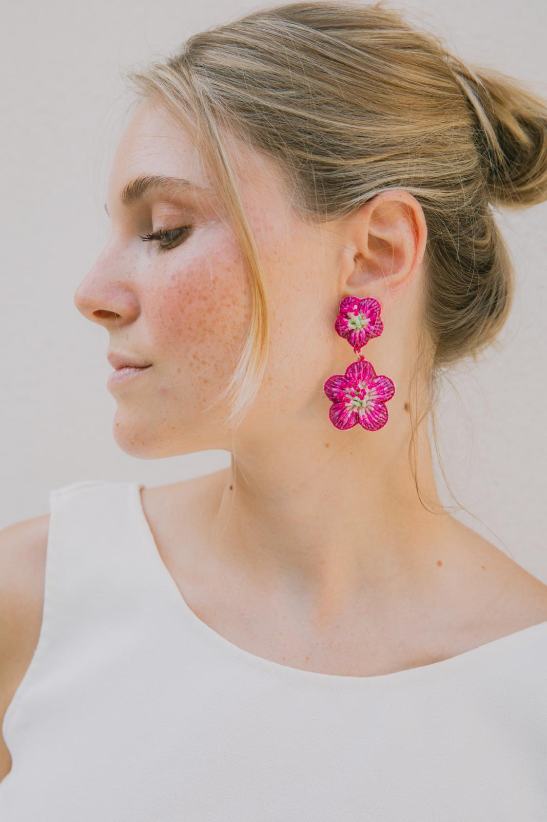 Boucles d'oreilles brodées Manéa