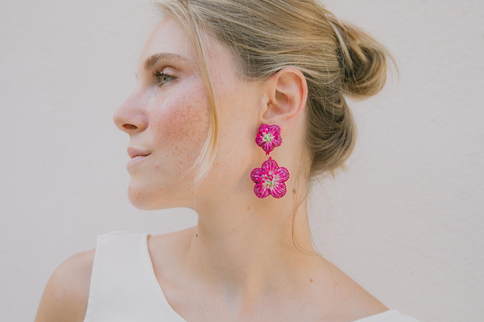 Boucles d'oreilles brodées Manéa