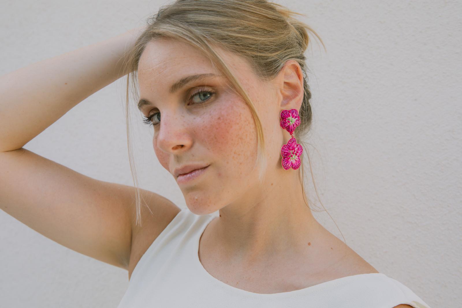 Boucles d'oreilles brodées Manéa