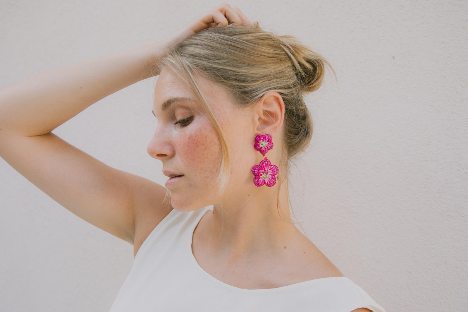 Boucles d'oreilles brodées Manéa