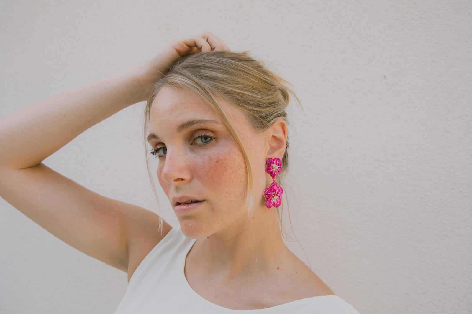Boucles d'oreilles brodées Manéa