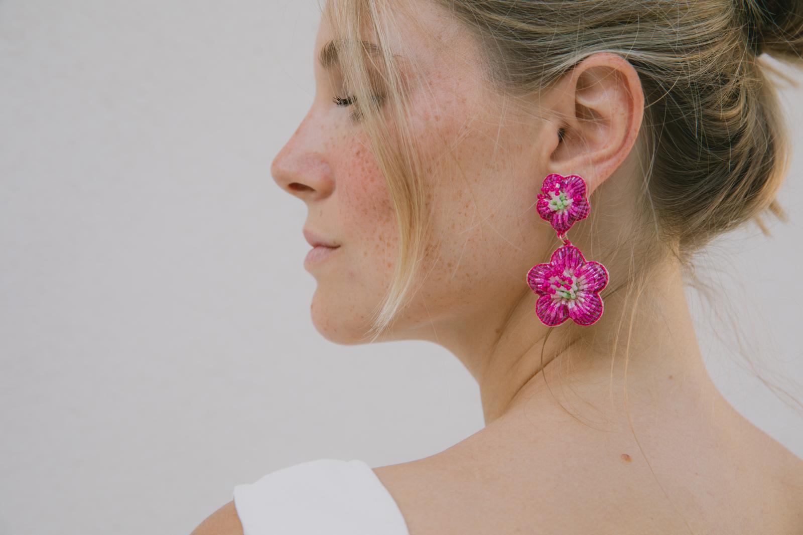 Boucles d'oreilles brodées Manéa