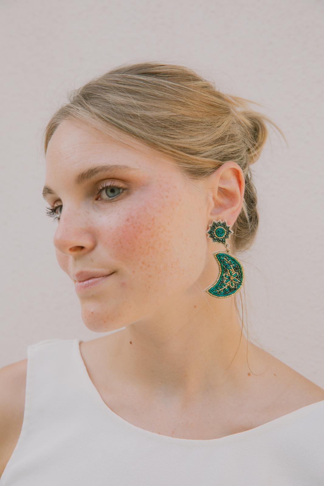 Boucles d'oreilles brodées Séléna