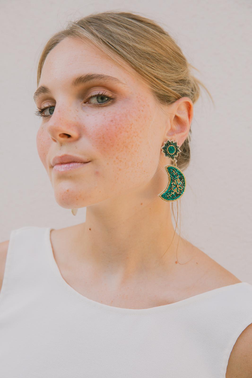 Boucles d'oreilles brodées Séléna