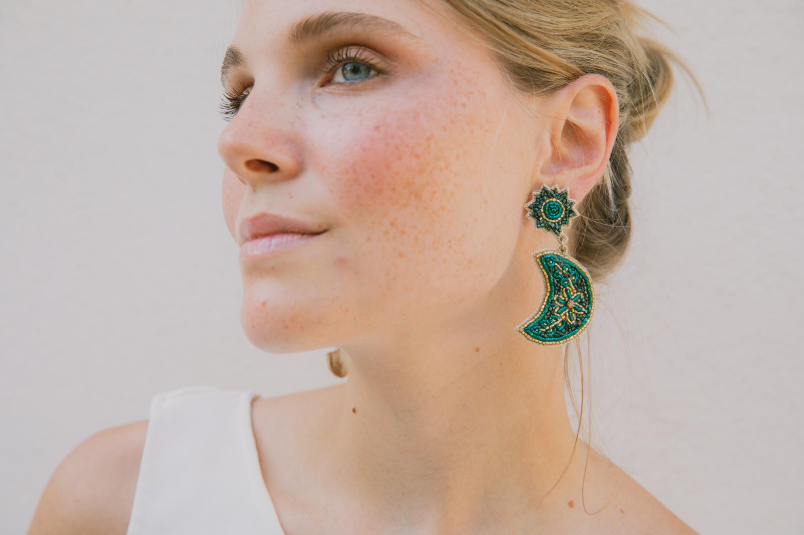 Boucles d'oreilles brodées Séléna