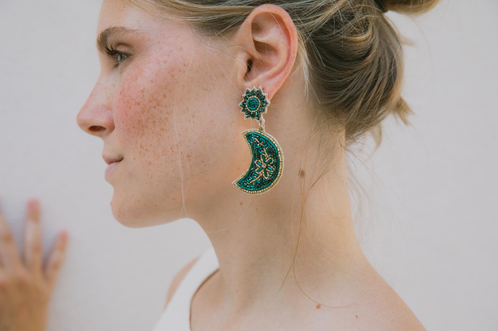 Boucles d'oreilles brodées Séléna