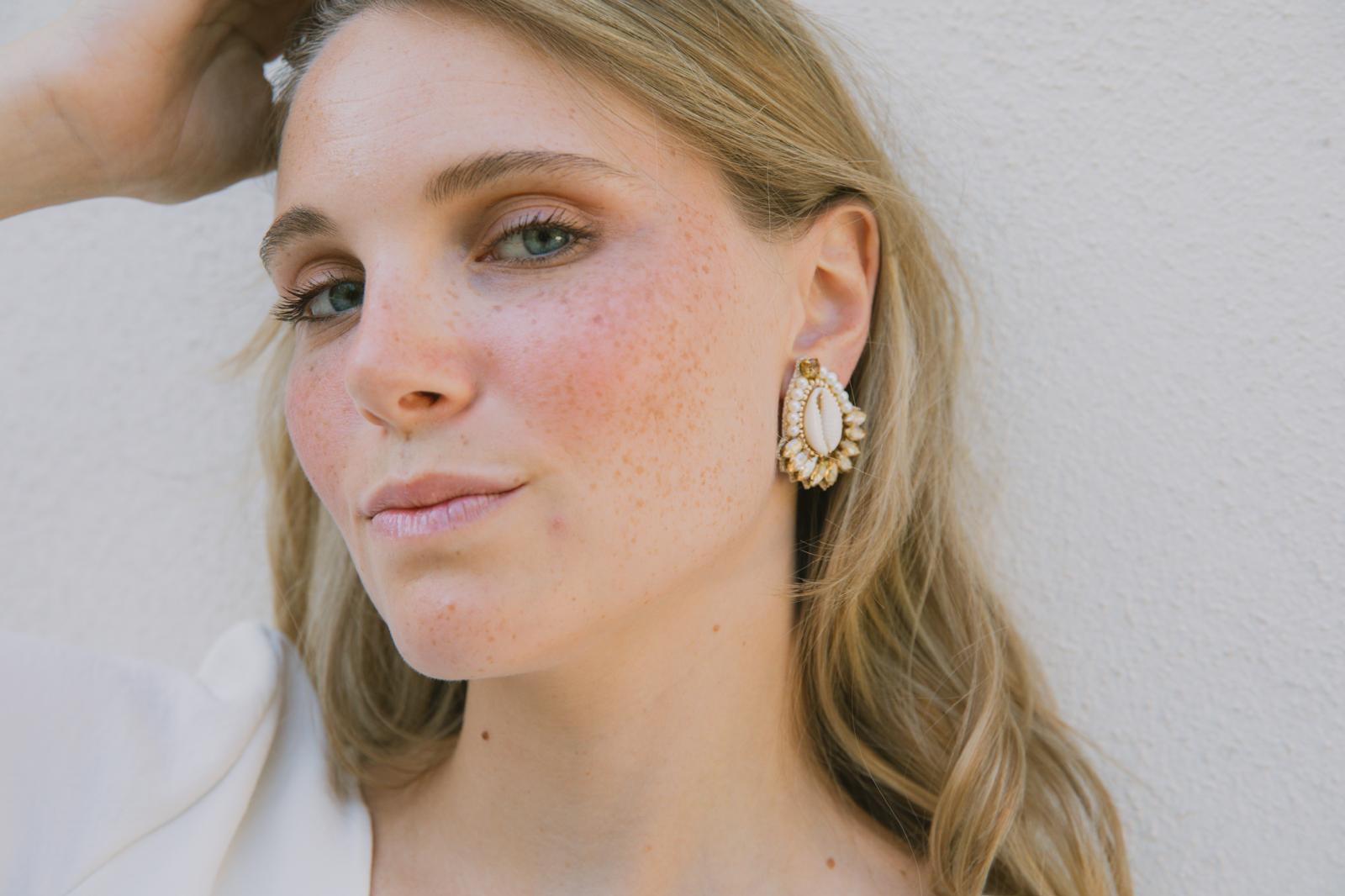 Boucles d'oreilles brodées Néréa
