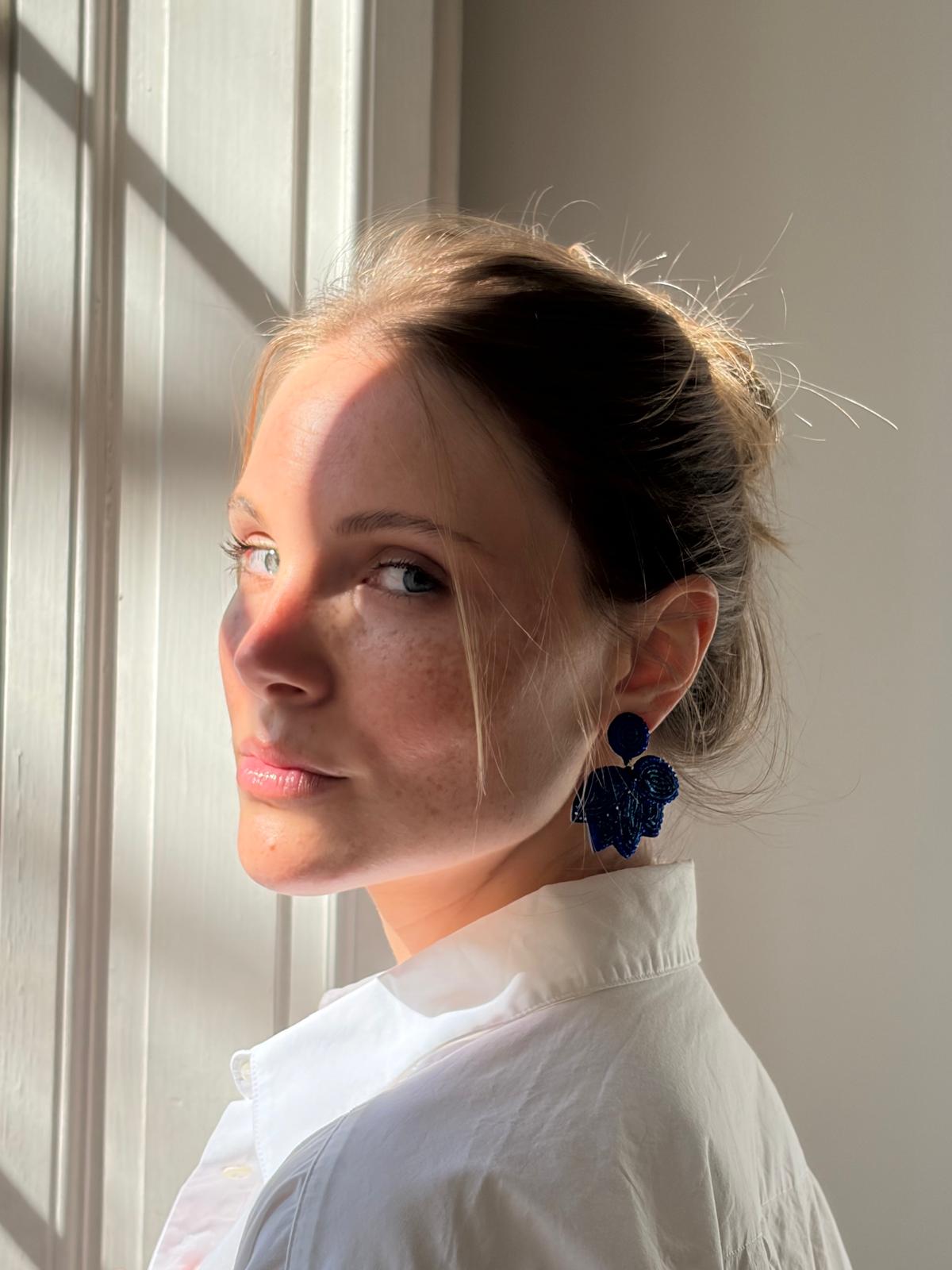 Boucles d'oreilles brodées Perlées Joséphine