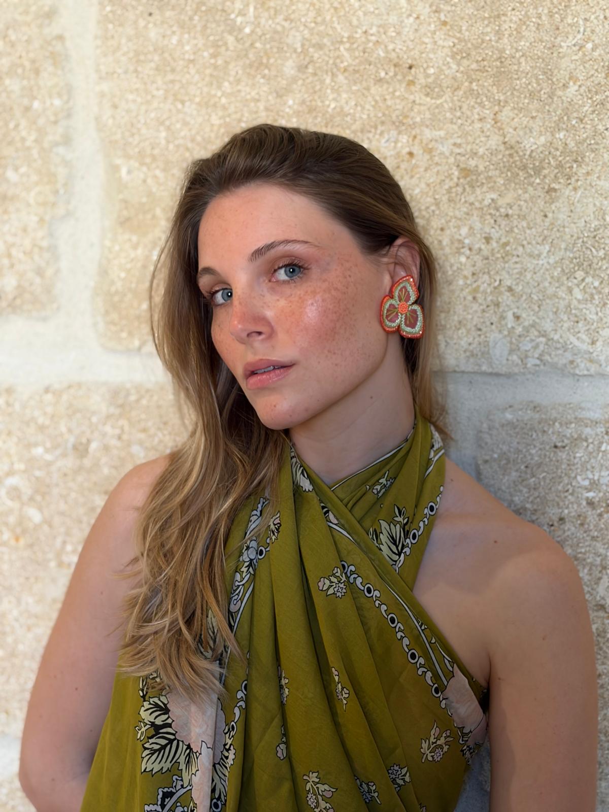 Boucles d'oreilles brodées NÉLIA