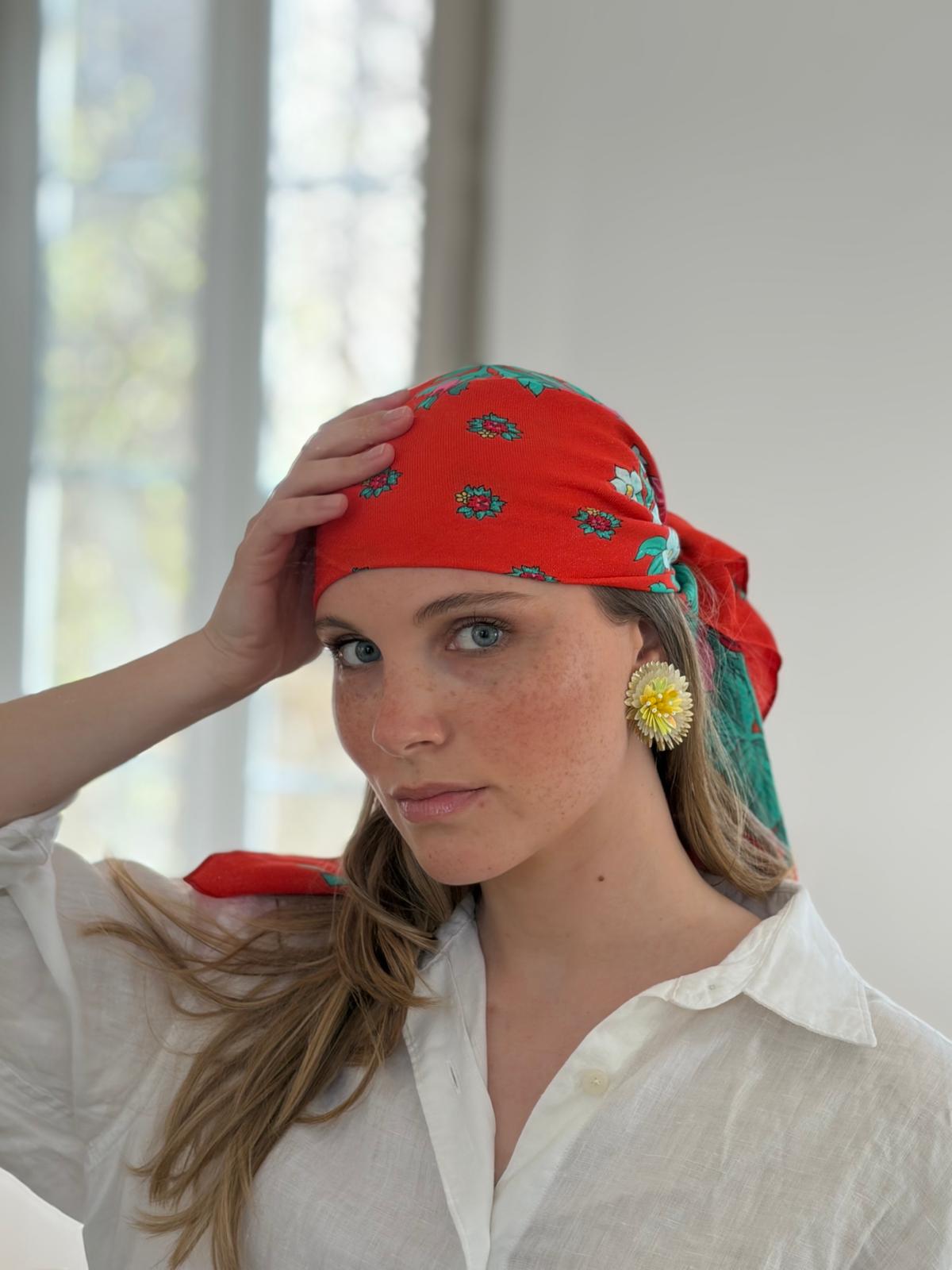 Boucles d'oreilles brodées ZINNIA