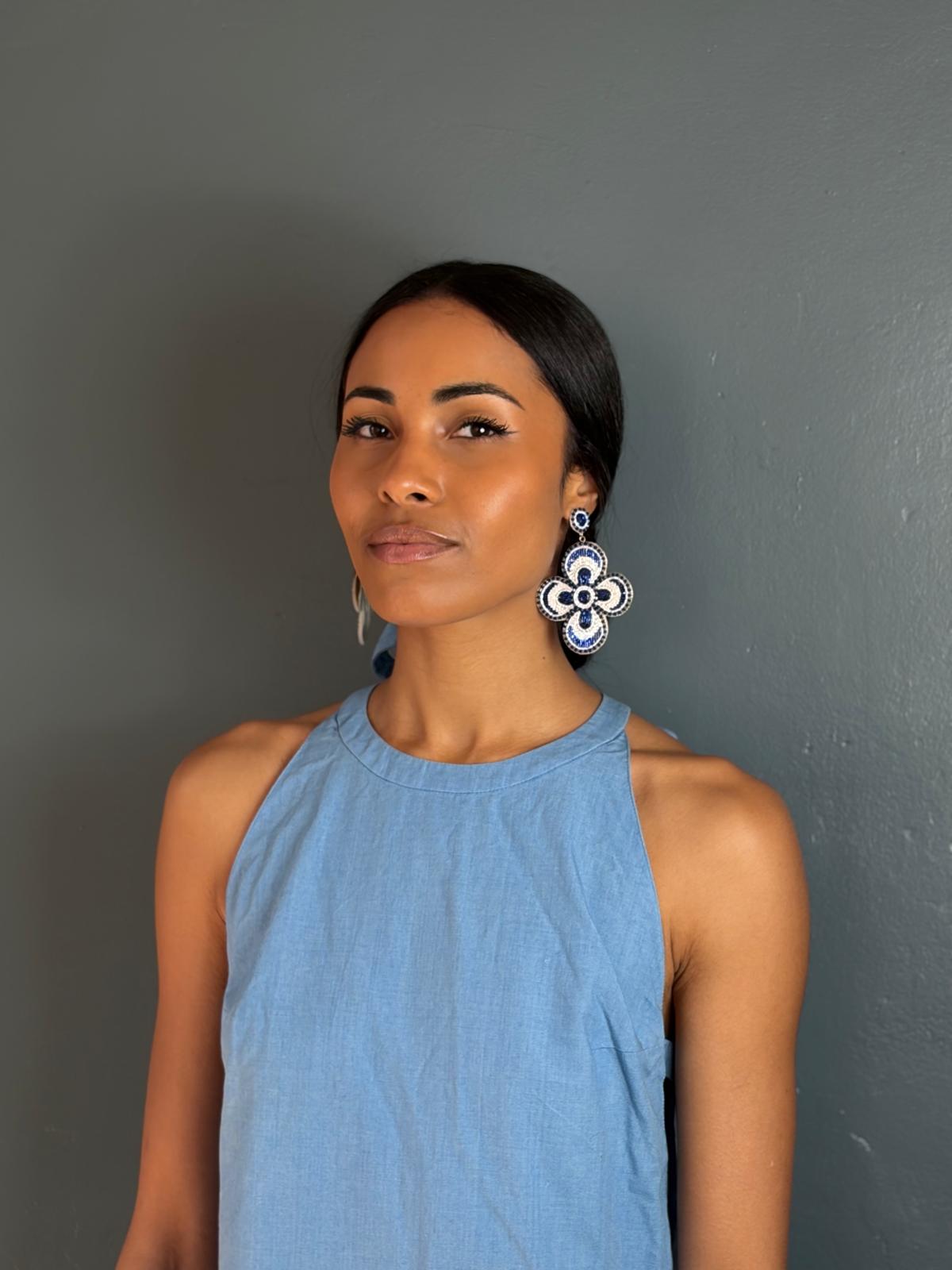 Boucles d'oreilles brodées Perlées Prisca