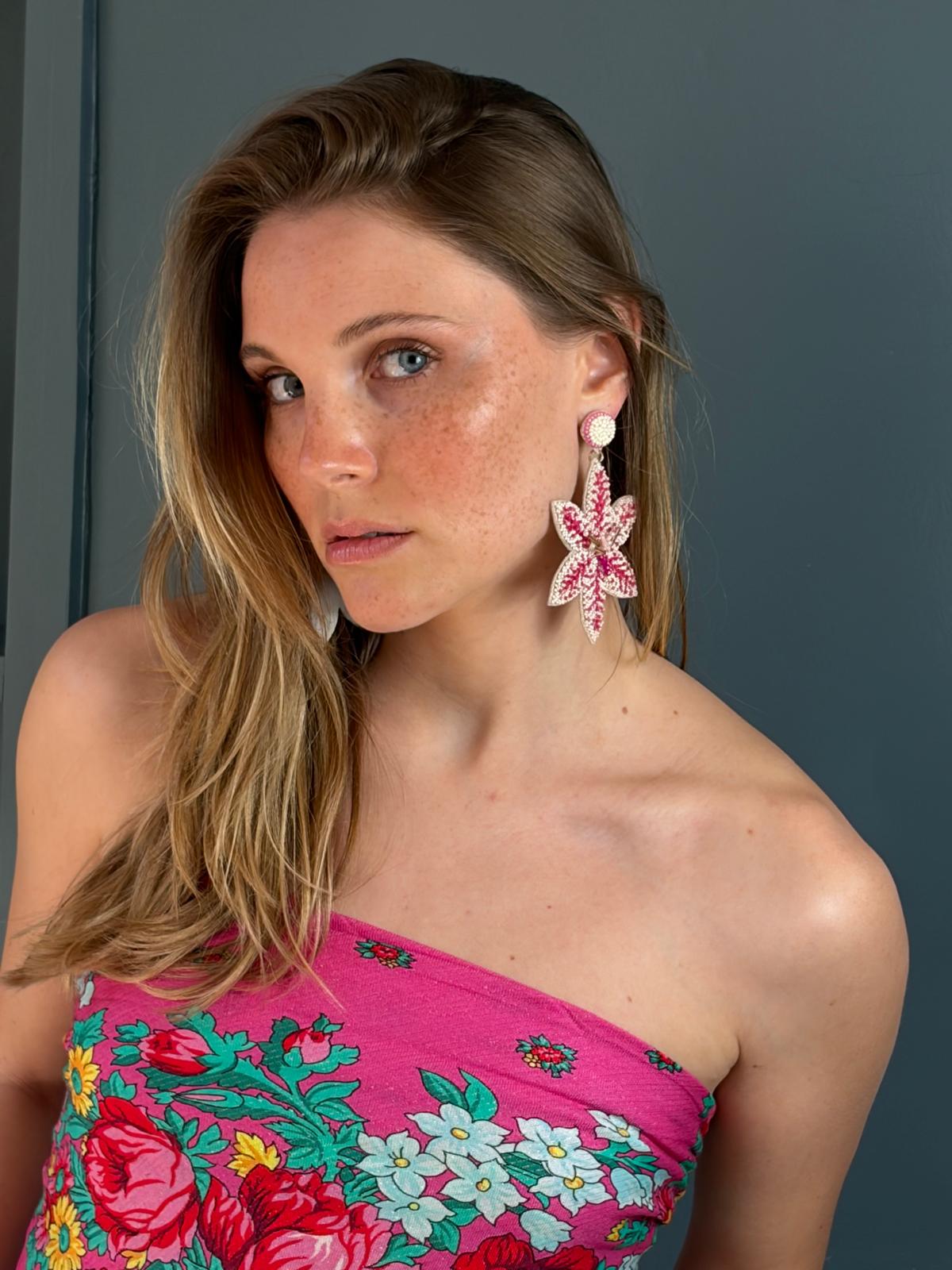 Boucles d'oreilles brodées Perlées AVA