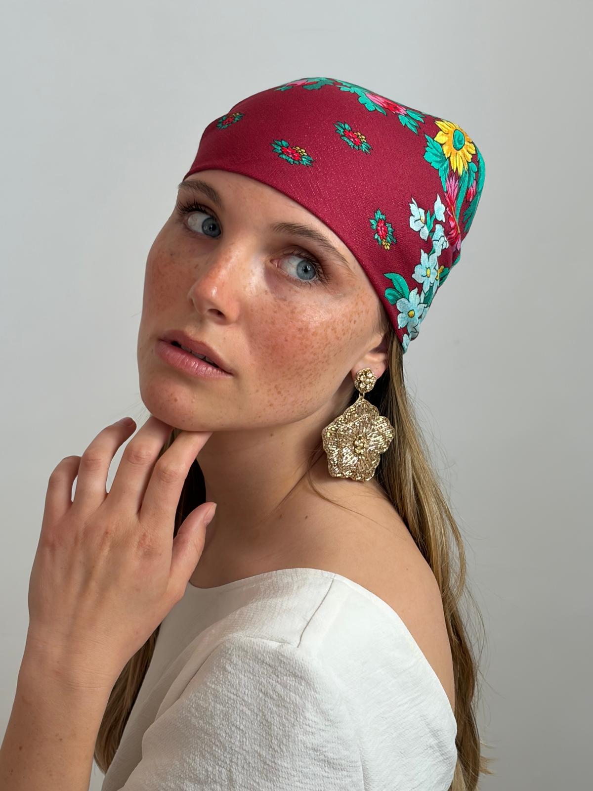 Boucles d'oreilles brodées Perlées Divya