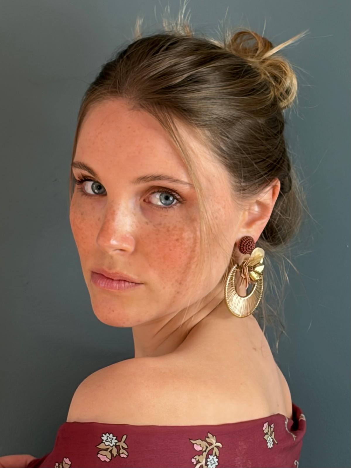 Boucles d'oreilles brodées Perlées Veronica