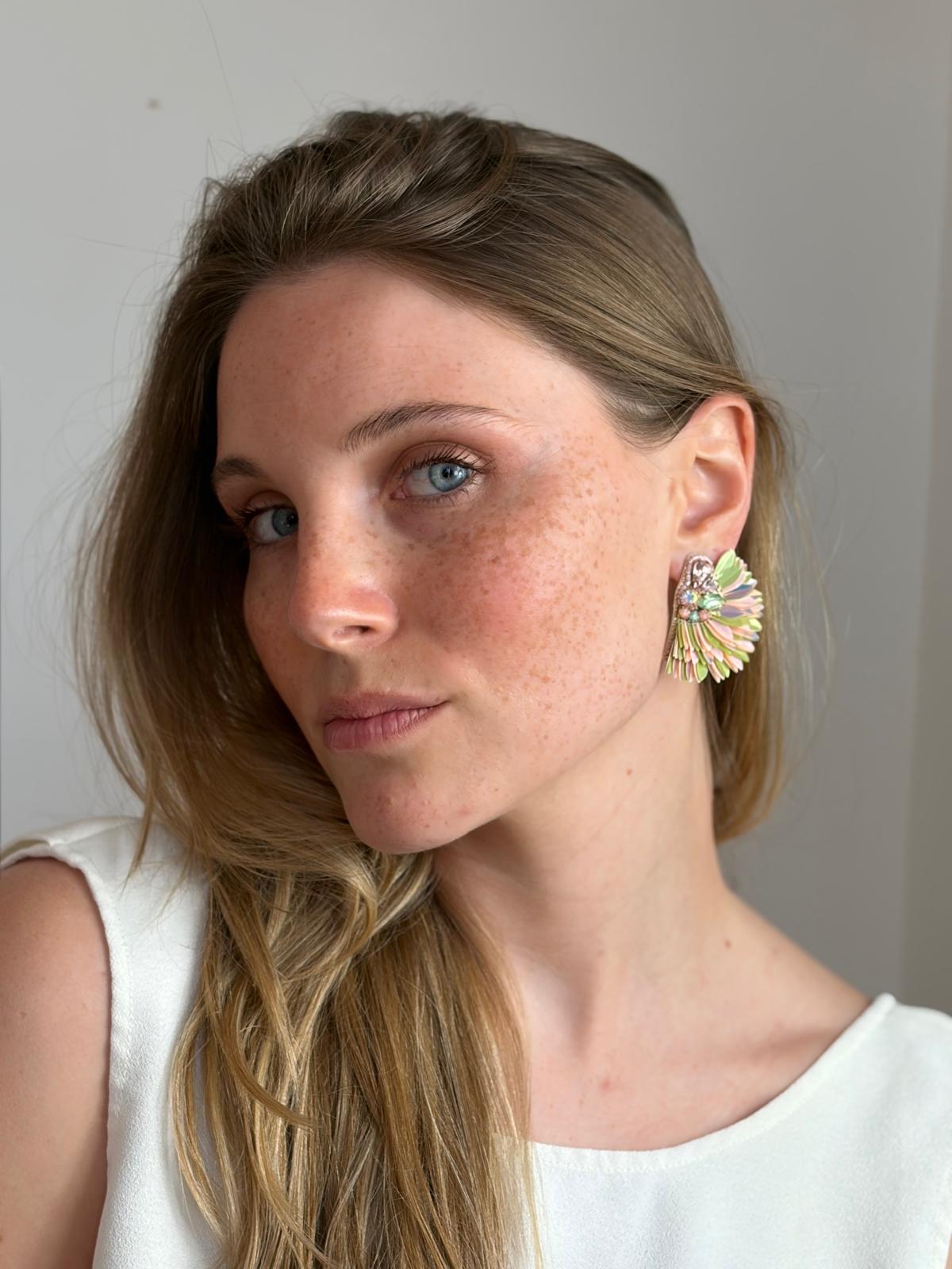 Boucles d'oreilles brodées ISÉE