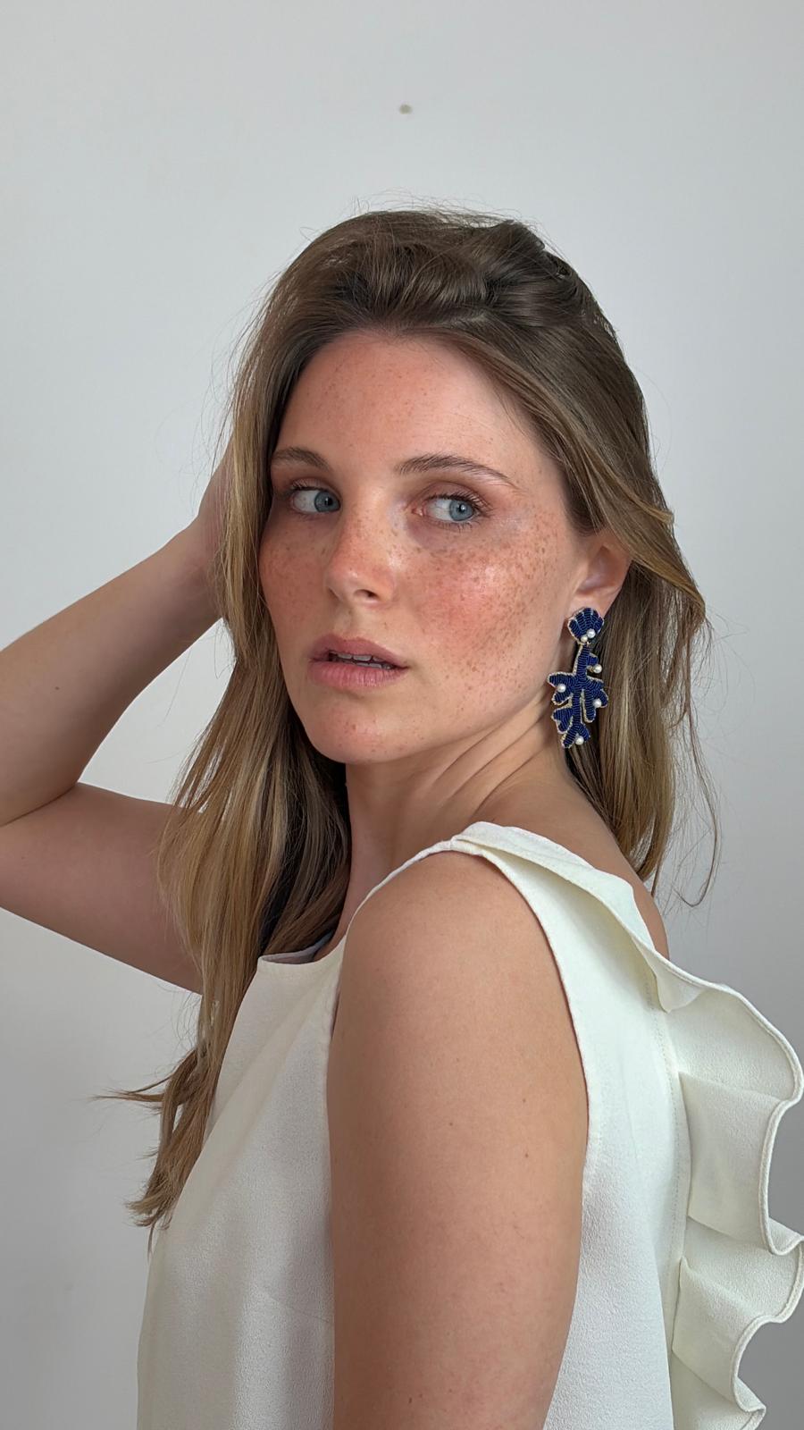 Boucles d'oreilles brodées Perlées ANA