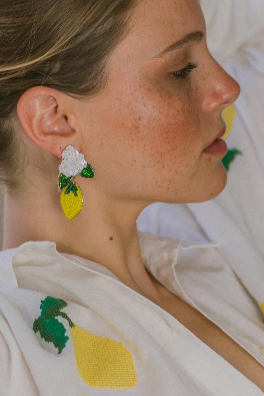 Boucles d'oreilles brodées LIMONA