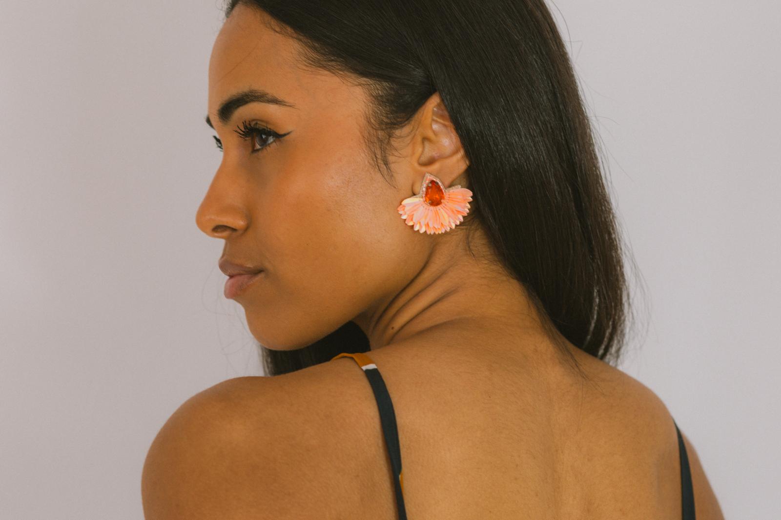 Boucles d'oreilles brodées Perlées ARYA