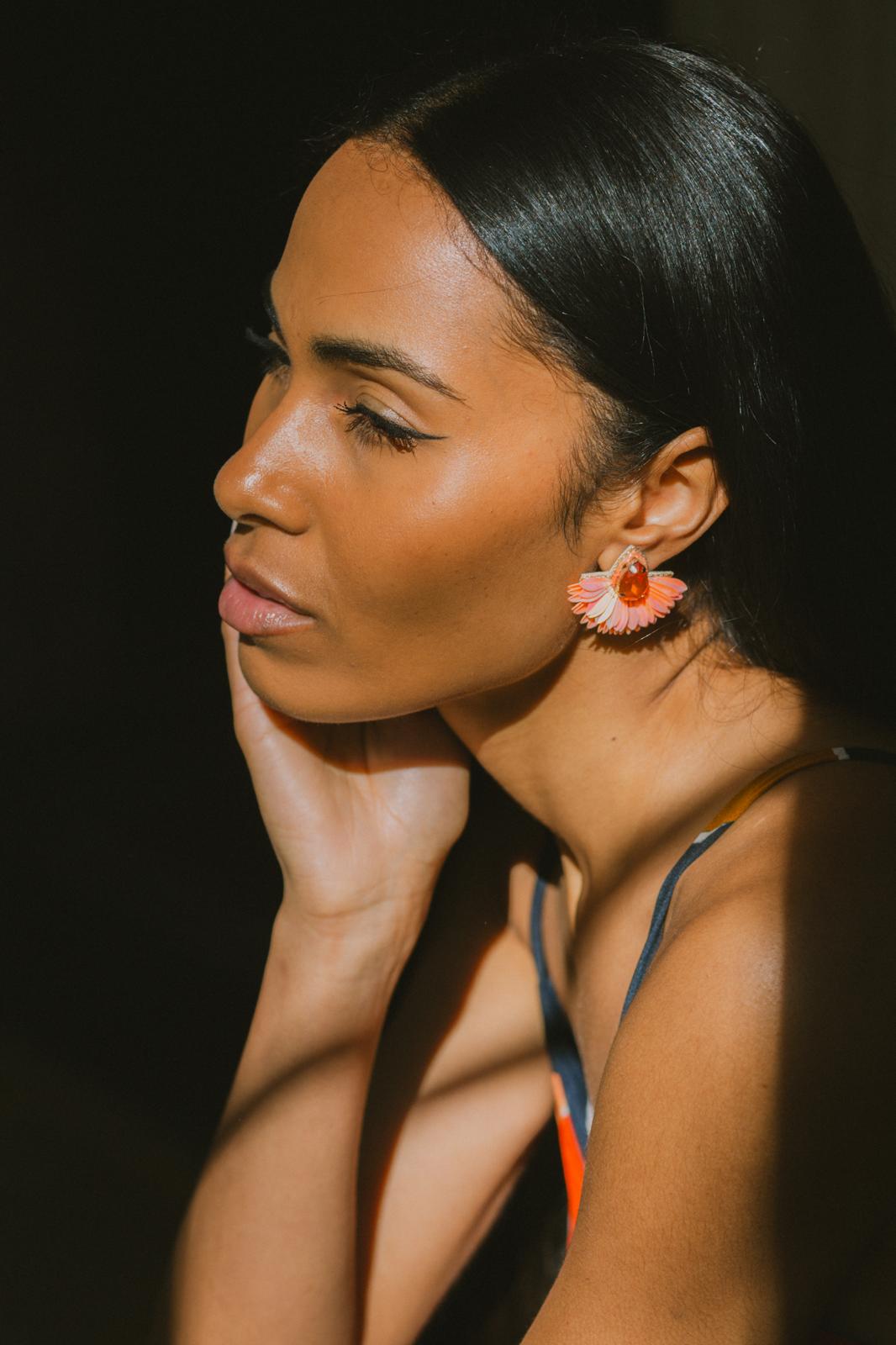 Boucles d'oreilles brodées Perlées ARYA