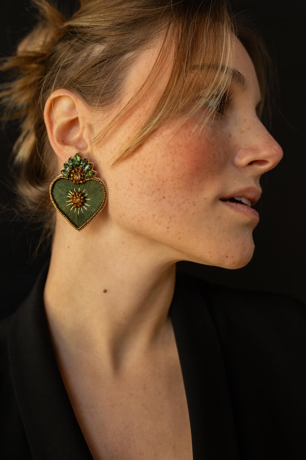 Cassiopeia embroidered earrings